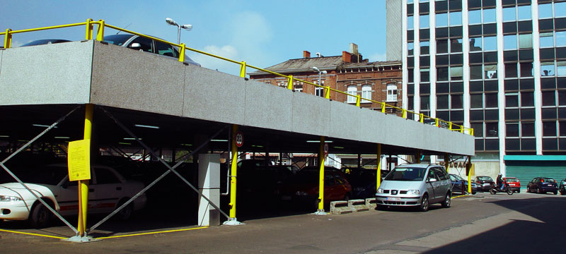 Modular, prefabricated parking, Charleroi Place Monnet
